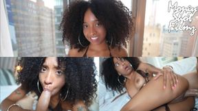 Sexy ebony broad gets nasty with her bf's homie, stealing his love and taking his thick stick