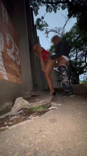 Trans Woman Has Sex in the Street with a Cheating Married Man.