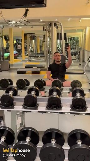 Gym Public Jerk off and Training