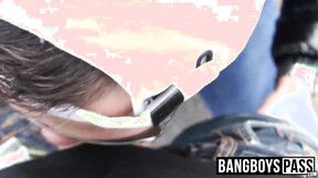 ”Stud showcasing his deepthroat skills while in the car”