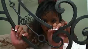 Exotic-looking babe with natural tits enjoys riding BBC