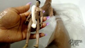 Tiny Sank in Bath Tub - Neighbor Caught Peeping at a Giantess Having Her Bath, Water Play