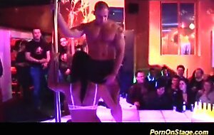 Porn on stage stripper babe gets fucked by profesional