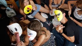 Salacious wild girls getting fucked at swinger party