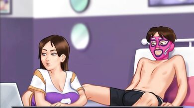 Sommertime saga Jenny gets stuffed with a big dick in hentai gameplay