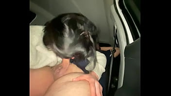 Sloppy blowjob in car parking, she love to suck and spit it on my dick. Public Parking