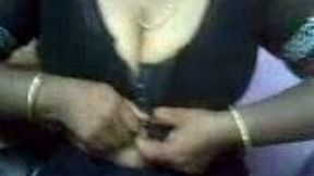 Indian chubby big breasted housewife lets her man suck her big boobies