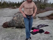 A quick strip after hiking in the woods. 6 degrees is pretty cold.