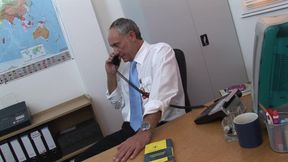 Guys in an office get horny and bang their sexy colleagues