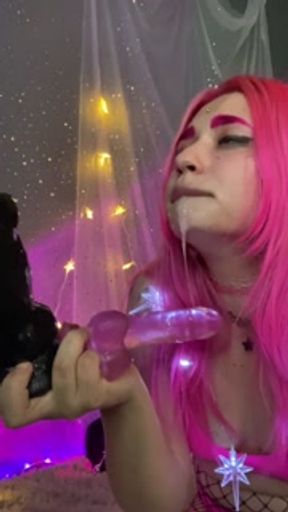 I'm learning to suck two cocks the slobbery way 💕