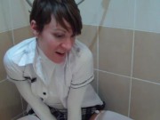Pissing show in a shower in a hotel room