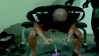 Muscled Master Dire Callahan Torments His Sub's Cock and Balls