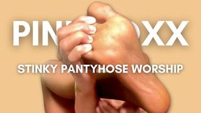 Pink Foxx Pantyhose Self-Foot Worship