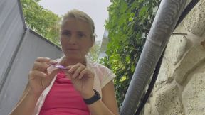 Sucking a Corn Cob Outdoors in a Naughty Fetish Fantasy