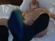 Bear jerks off in a hotel