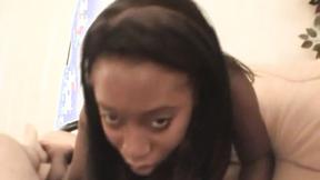 ”POV ebony teen sucking on hard prick”