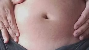 Eating burrito and rubbing my belly