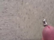Pissing on public tile