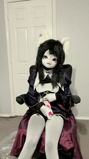 Furry Kigurumi Vibrating and Breathplay Collar   Clip 2