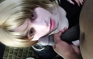 sissy crossdresser sucks massive BBC