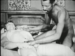 Classy retro gay porn video with a black man and a white cocksucker