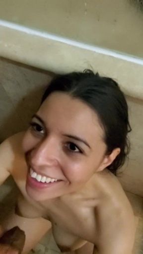 Piss slut Daniela Duran takes hot streaming piss on her face on onlyfans shower show