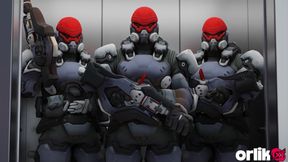 Tracer &amp; 3 Guys One by One - Blowjob, Anal &amp; Fuck While Playing Game 3D Overwatch Porn