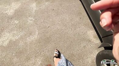 DAY - 12 Stepmom makes a DeepThroat to Stepson in the car to the ThroatPie