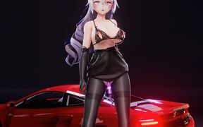 32, [mmd] Big Duck Duck - Arrogant Dance Abracadabra Black Silk Pantyhose Sexy Underwear Breast Chain Anal Plug Double Hole Thrusting