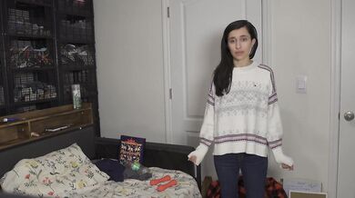 Step Sister's Fuzzy Sweater Makes Ghost Nipples