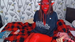 Demonic Masturbation Cosplay Orgasm with Wet Pussy