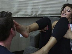 BrattyFootDom Daisy Ducati foot fetish fun at the office