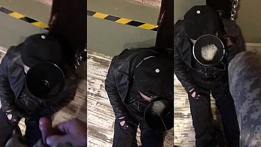 Military Man Pissing on Young Policeman in His Bunker