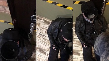Military Man Pissing on Young Policeman in His Bunker