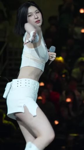Slim Kpop girl gets naughty with her tight body