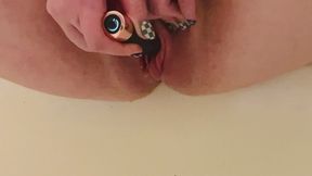 Vibrator Makes Me Moan on The Bathtub Edge