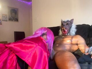 BBC Wolf finds out about little red riding hood Large Ebony Butt