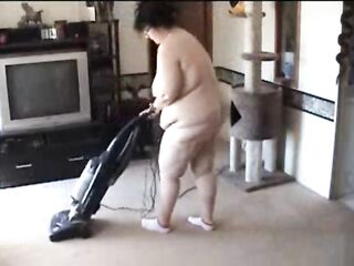 BBW vacuuming in the Stripped A lot of big booty bending over shots - Not HD