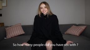 Interview Turns Into Hardcore Fuck Fest with Busty Blonde Polly Yangs: Stockings, Choking, and a Bouncing Titty Missionary Creampie Finish
