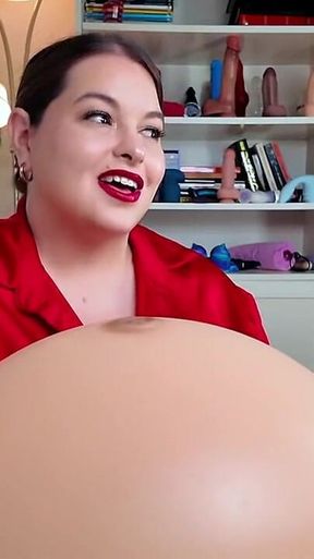 Step-mommy's Growing Boy Gets Fed & Fucked - MILF Sydney Screams Feeds Step-son Fatter and Kisses Big Growing Belly Before Filli