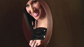 Mature Brunette MILF Sucks Gloryhole Cock Hard