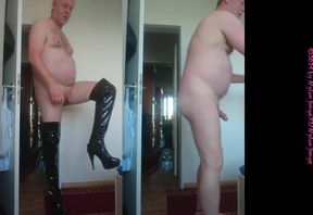 Trying on the Overknee Boots