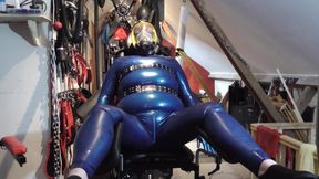 Blue Rubber EStim Bondage