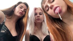 agata, kira and sofi - triple pov spitting and verbal humiliation