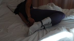 MarleneBound Resting in Hogtie with Handcuffs