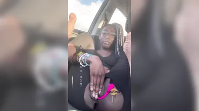 ebony including ripped tights cums all covering car