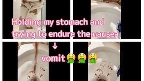 Beautiful Japanese Girl Hiding Her Sickness After an Italian Dinner ( drinking too much)