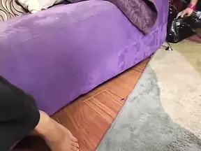 Two brunette lesbians licking and fisting their pussy