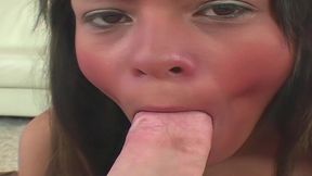rosario is a cute teen who receives a facial cumshot after sucking dick
