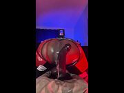 Femboy Slut Rides a Huge Dildo Balls Deep